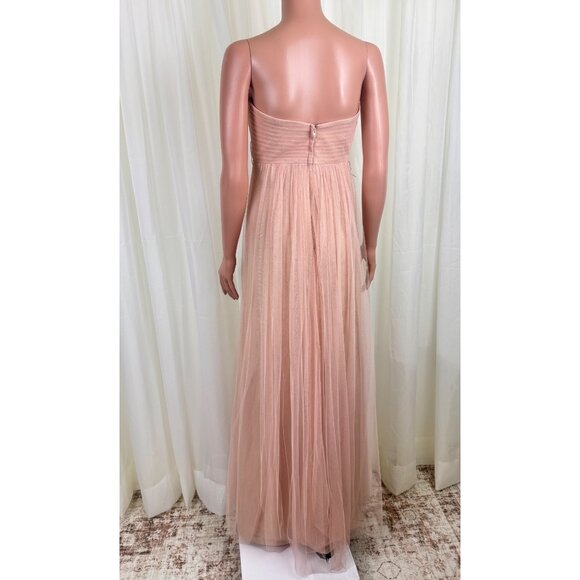 Jenny Woo Annabelle Convertible Chiffon Tulle Bridesmaid Dress Peach Size 4 - Picture 10 of 17